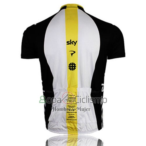 Sky Ropa Ciclismo Culotte Corto 2014 Mangas Cortas Negro y AMarillo